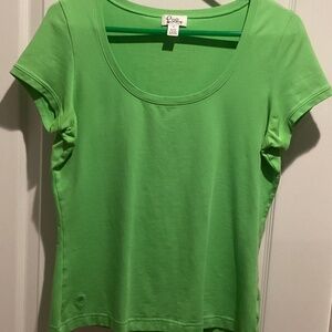 Women’s Lilly Pulitzer Black Label “Etta” Scoop Neck SS Green Top - Size Medium